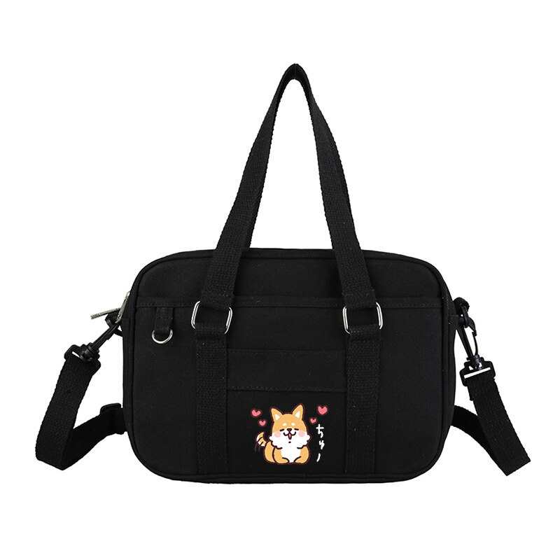 Sac à main en toile style kawaii japonais Shiba Inu uniforme scolaire JK pour femmes Lolita écolières cosplay sac bandoulière