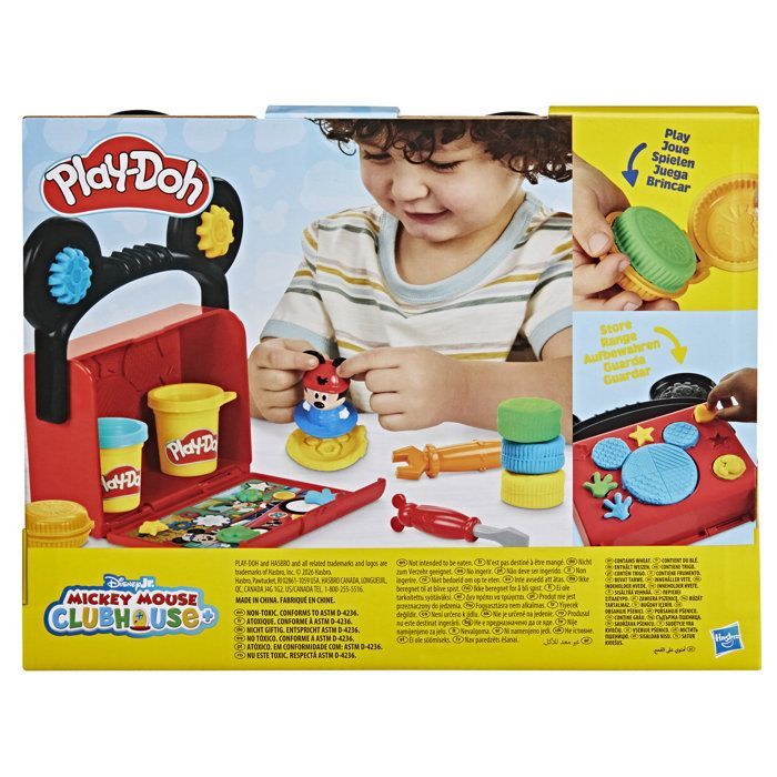 Play-Doh Disney Junior Il mio garage con Topolino, set di plastilina, attività creative, giocattoli per la scuola materna, età 2+