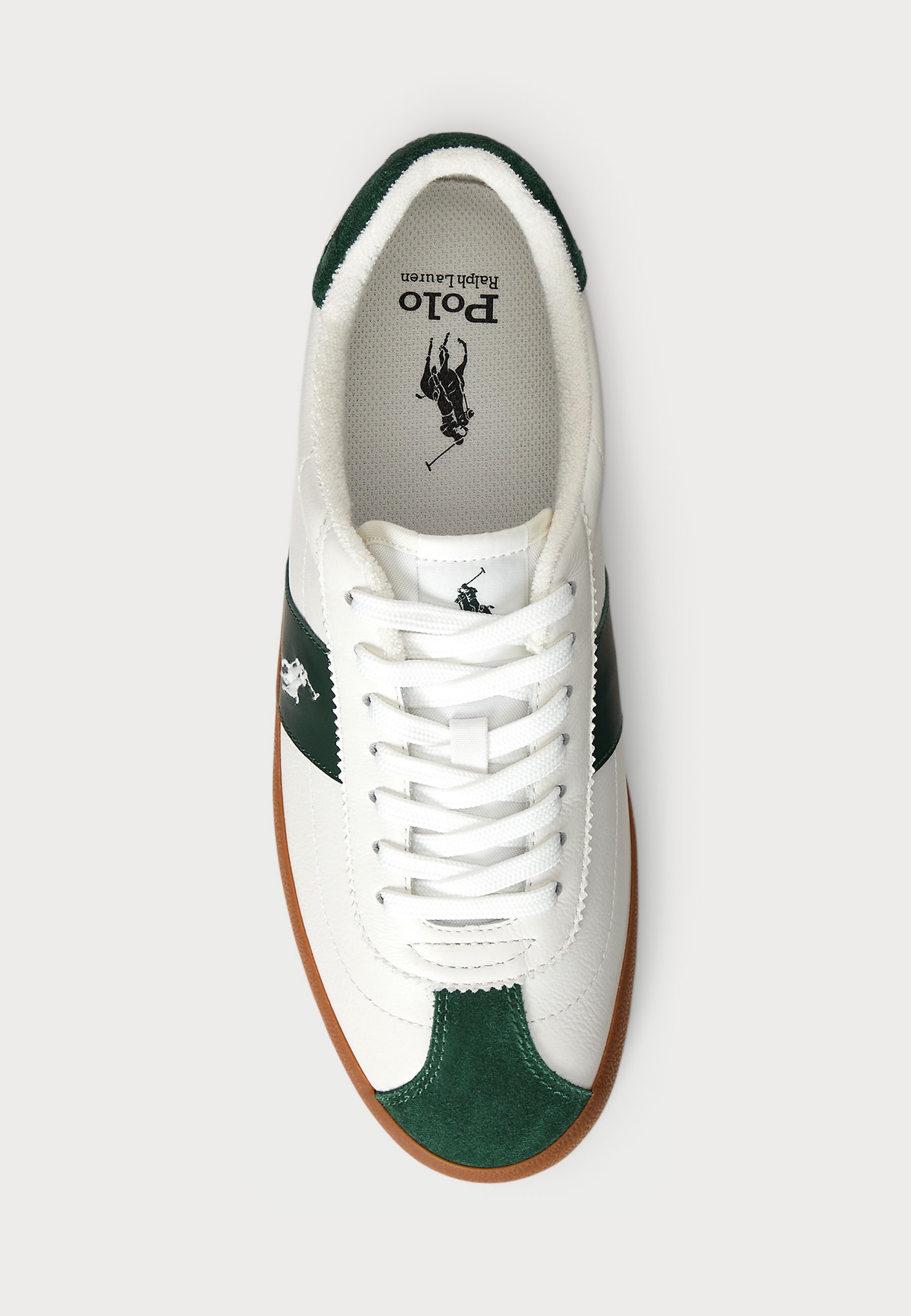 Polo Ralph Lauren COURT VULC LEATHER-SUEDE SNEAKER UNISEX - Sneakers - deckwash wit/bos