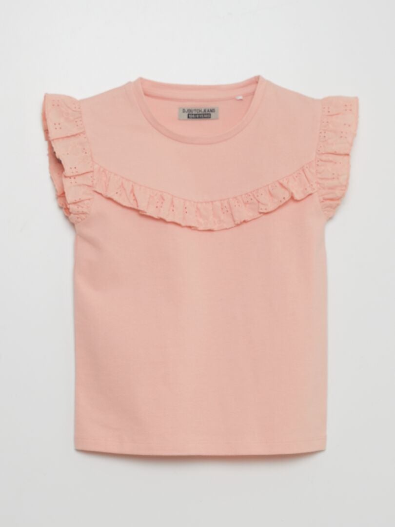 Camiseta con bordado - ROSA