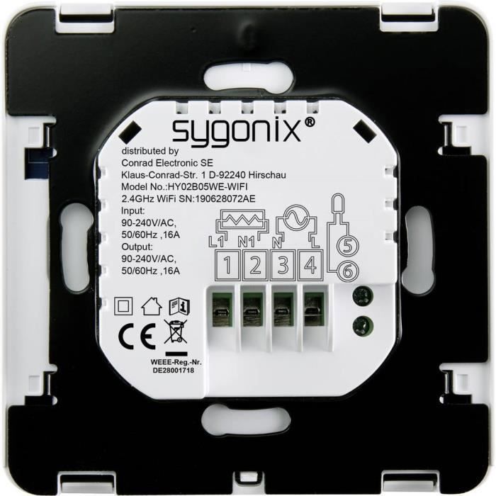 Kabelloser Thermostat – SYGONIX – SY-4500820 – Programmierbar – 1 Stück – Smart-Gerät