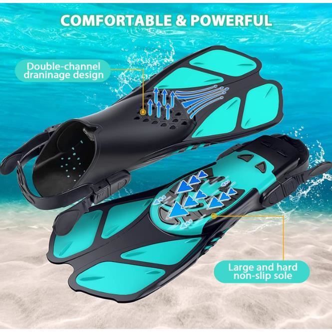 Aletas de natación - No especificadas - Ajustables - Pala corta - Comodidad óptima - Unisex