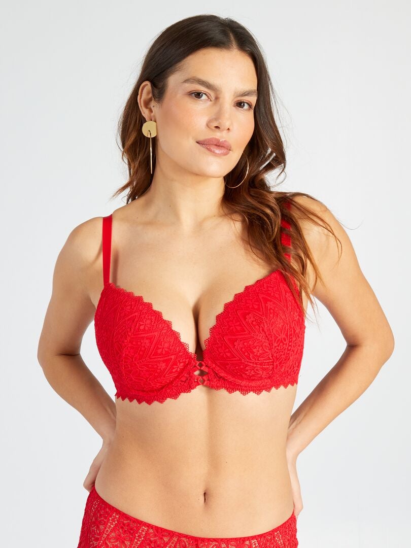 Sutiã de renda D&E - VERMELHO