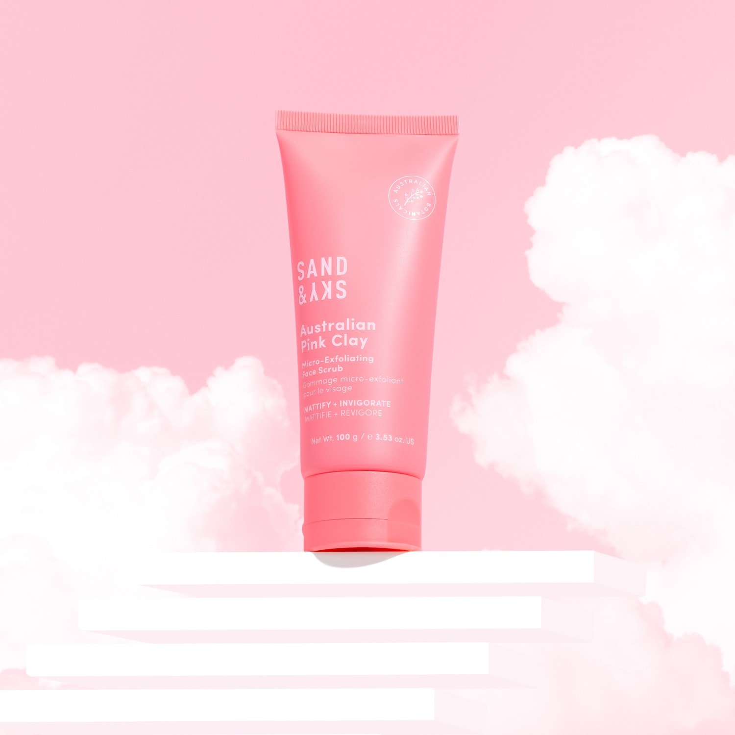 Sand & Sky gezichtsbehandeling met Australische roze klei microscrub - 100 g