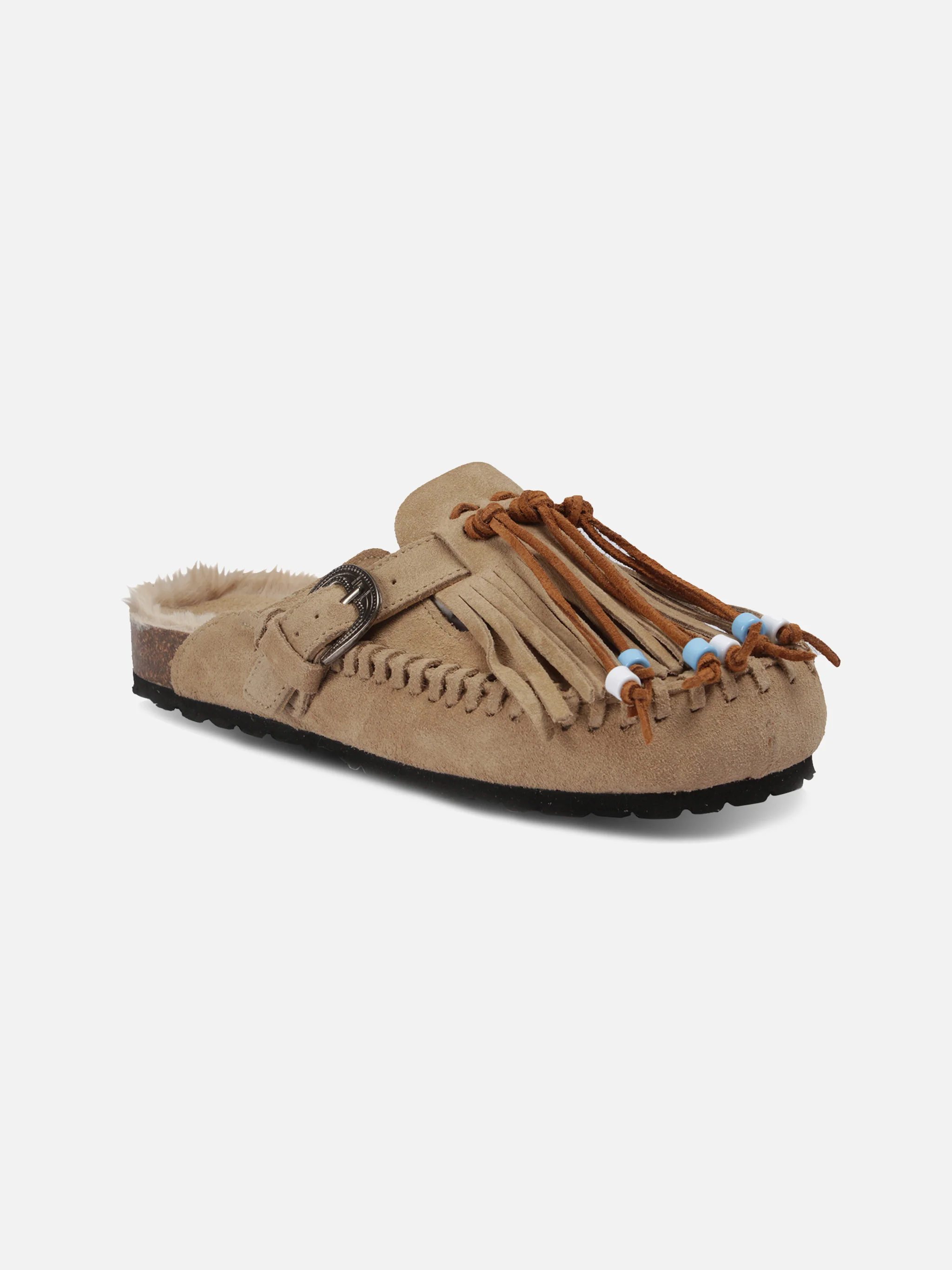 Beige Caribe Wildleder-Clogs | TAJI SONDEREDITION