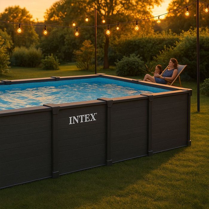Piscina tubular rectangular Intex Graphite de 6 x 3 x 1,24 m