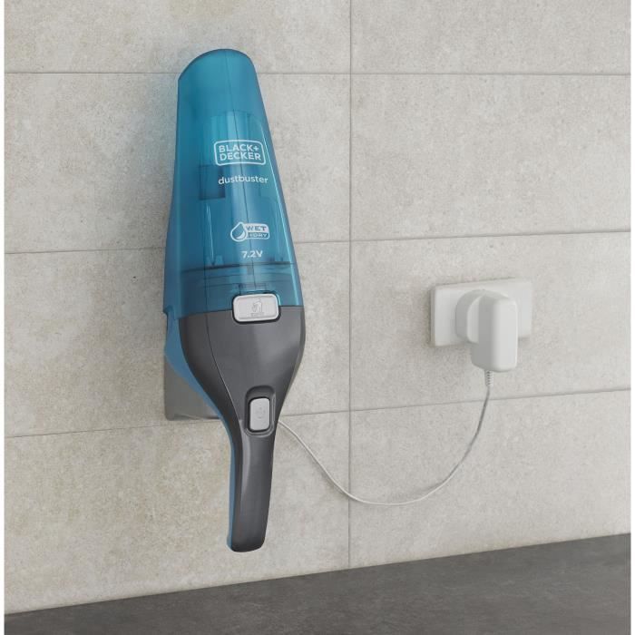Aspiradora de mano inalámbrica BLACK+DECKER WDC215WA-QW Dustbuster Lithium de 7,2 V para uso en seco y húmedo - Azul