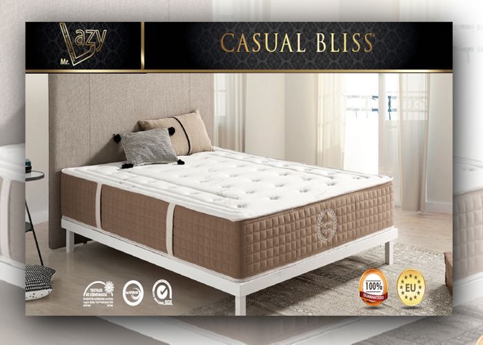 Matelas 200x200 cm Hybride BLISS COMFORT - Épaisseur epaisseur 30 cm - 11 Zones Confort - Mousse H.R. viscoélastique & Ressorts