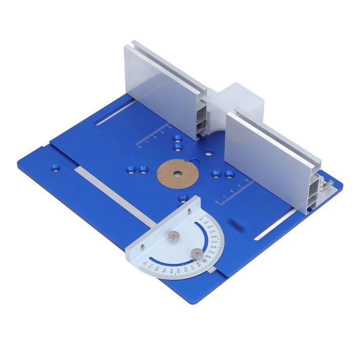 Placa de inserción de aluminio para mesa de fresadora Shipenophy, placa de inserción para mesa de fresadora DIY, sierra azul