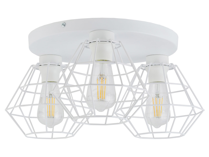 Lampa sufitowa Diamond New 3-punktowa metalowa biała