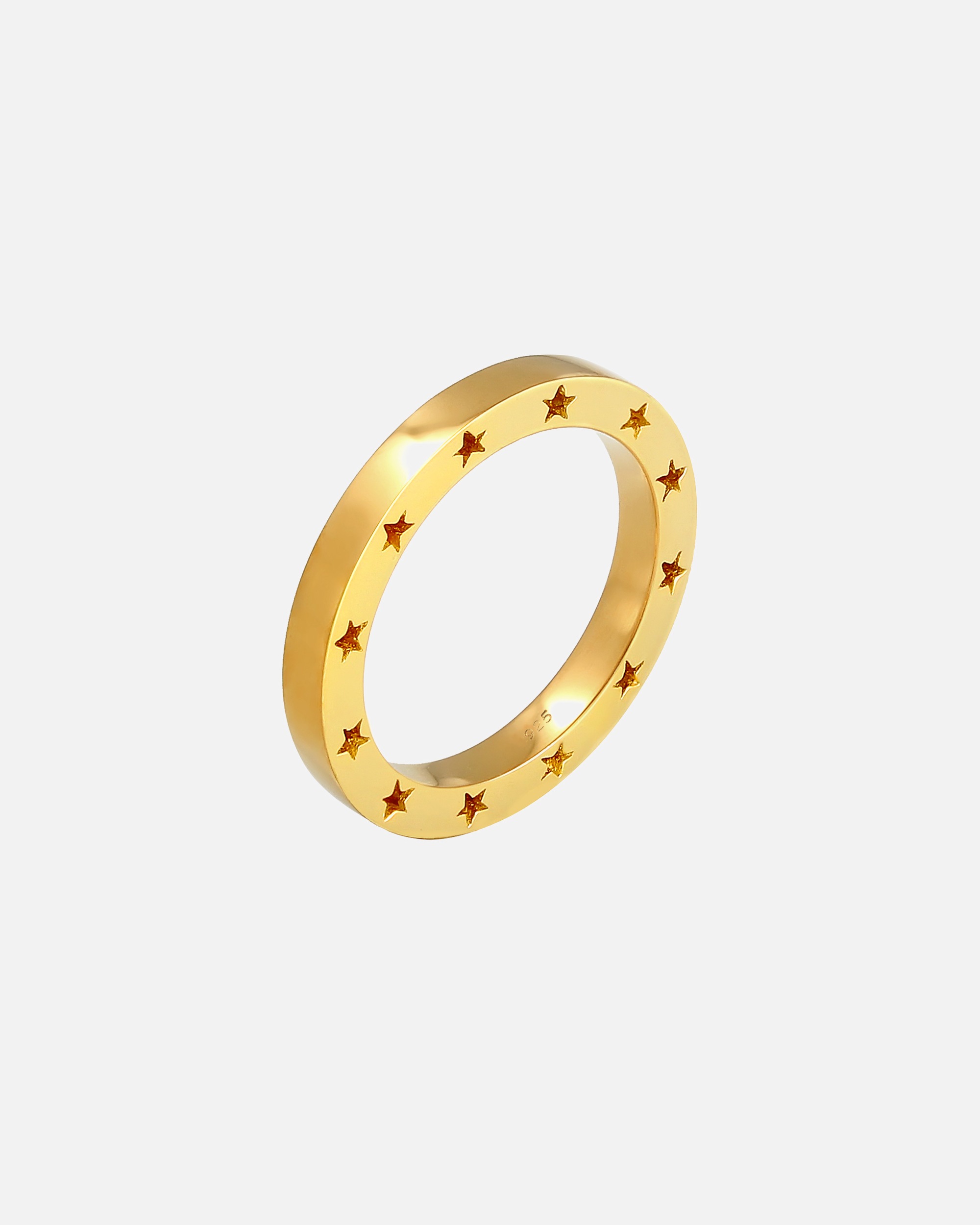 Elli Coeur Cut-Out Filigrane Bague Femme - (925/1000) Argent Plaqué Or
