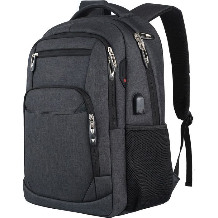 Sac a dos technique 17.3 Pouces Imperméable, Grande capacité de rangement, avec Port USB - Noir