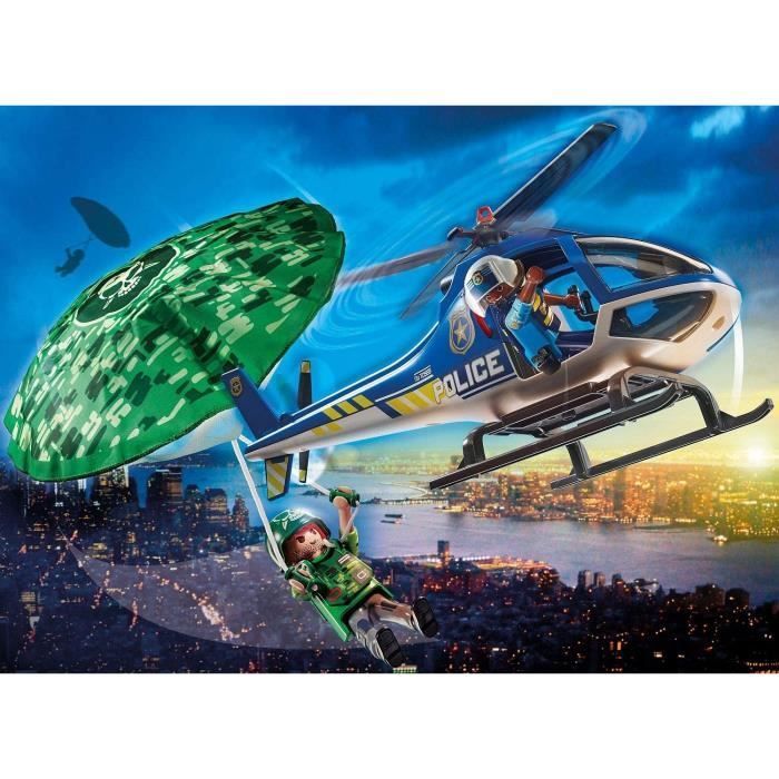 PLAYMOBIL 70569 Helicóptero da Polícia e Paraquedista, Ação na Cidade, Polícia, Idades 4+