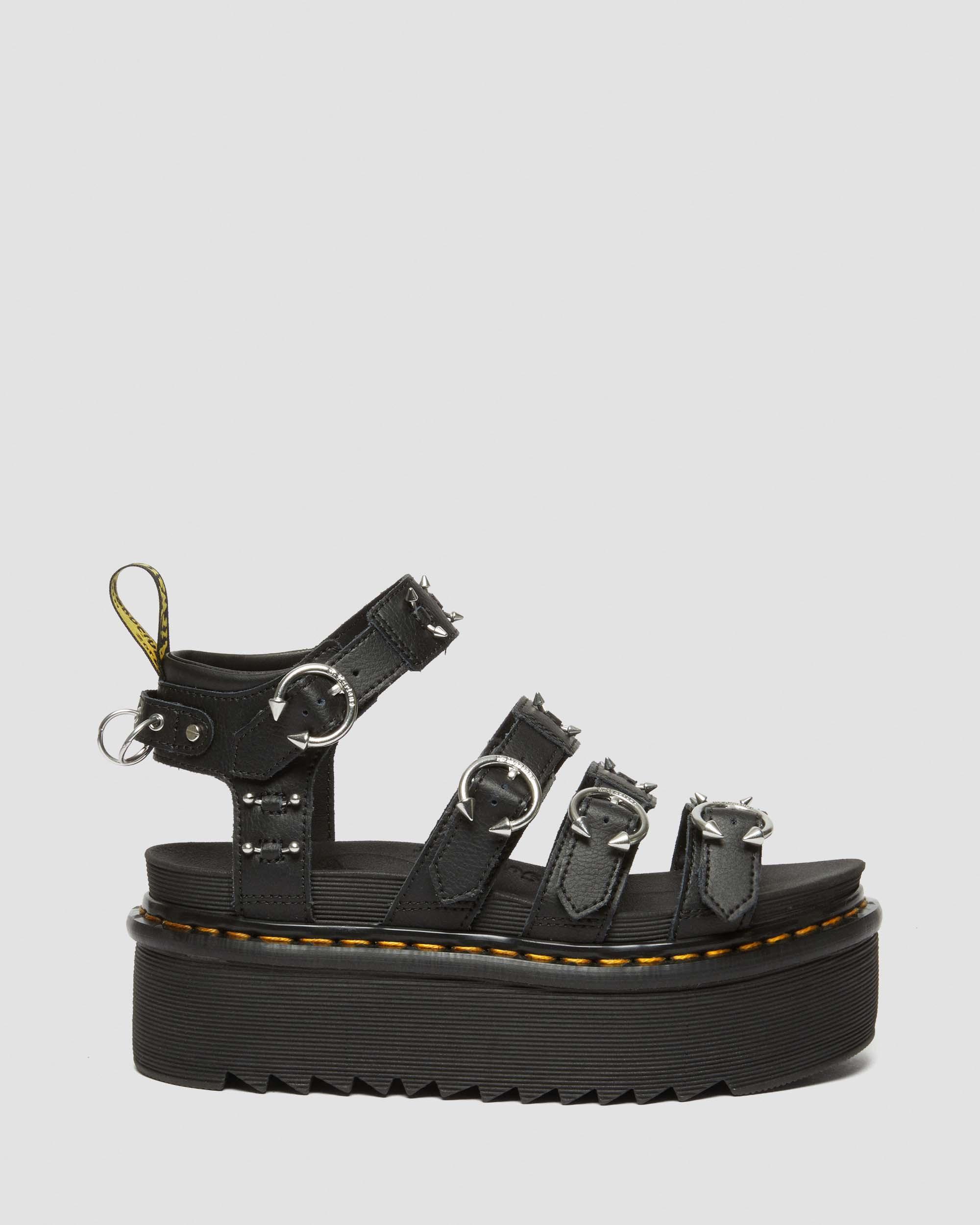 Blaire Piercing Leder Plateausandalen