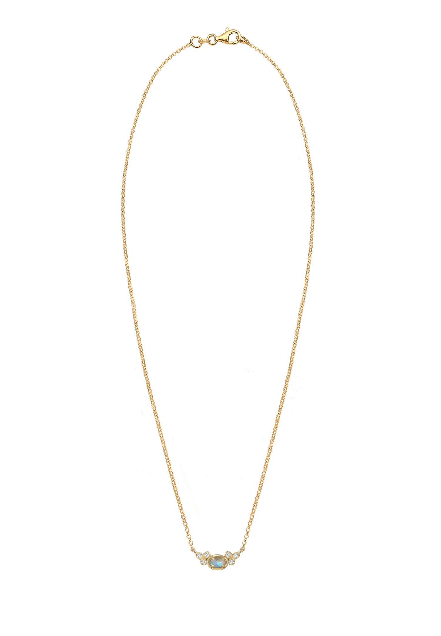 Elli Femmes collier à pois avec topaze et pierres précieuses labradorite en argent sterling 925 plaqué or