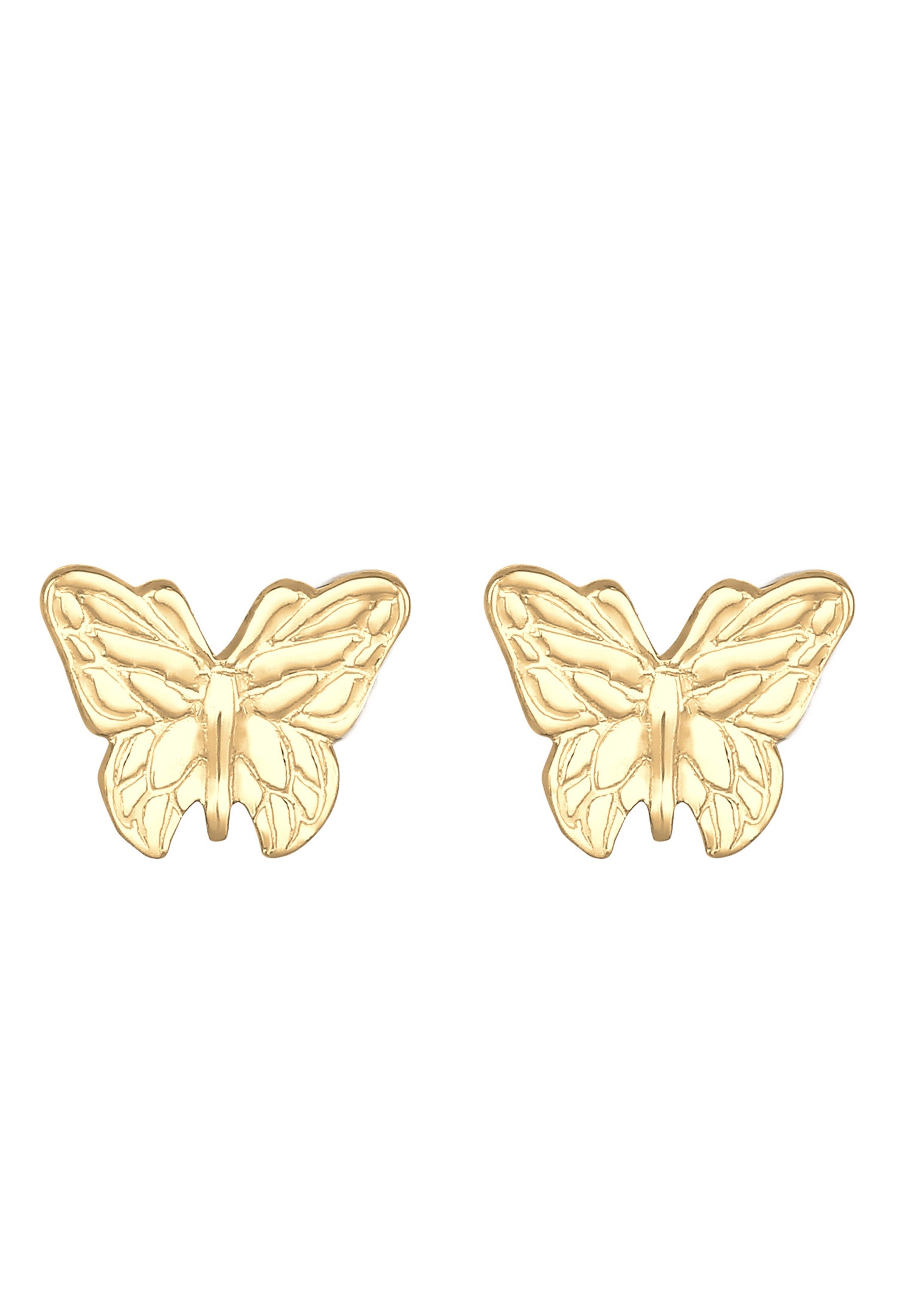 Elli Papillon Clous d'Oreille Femme - Plaqué Or Argent (925/1000)