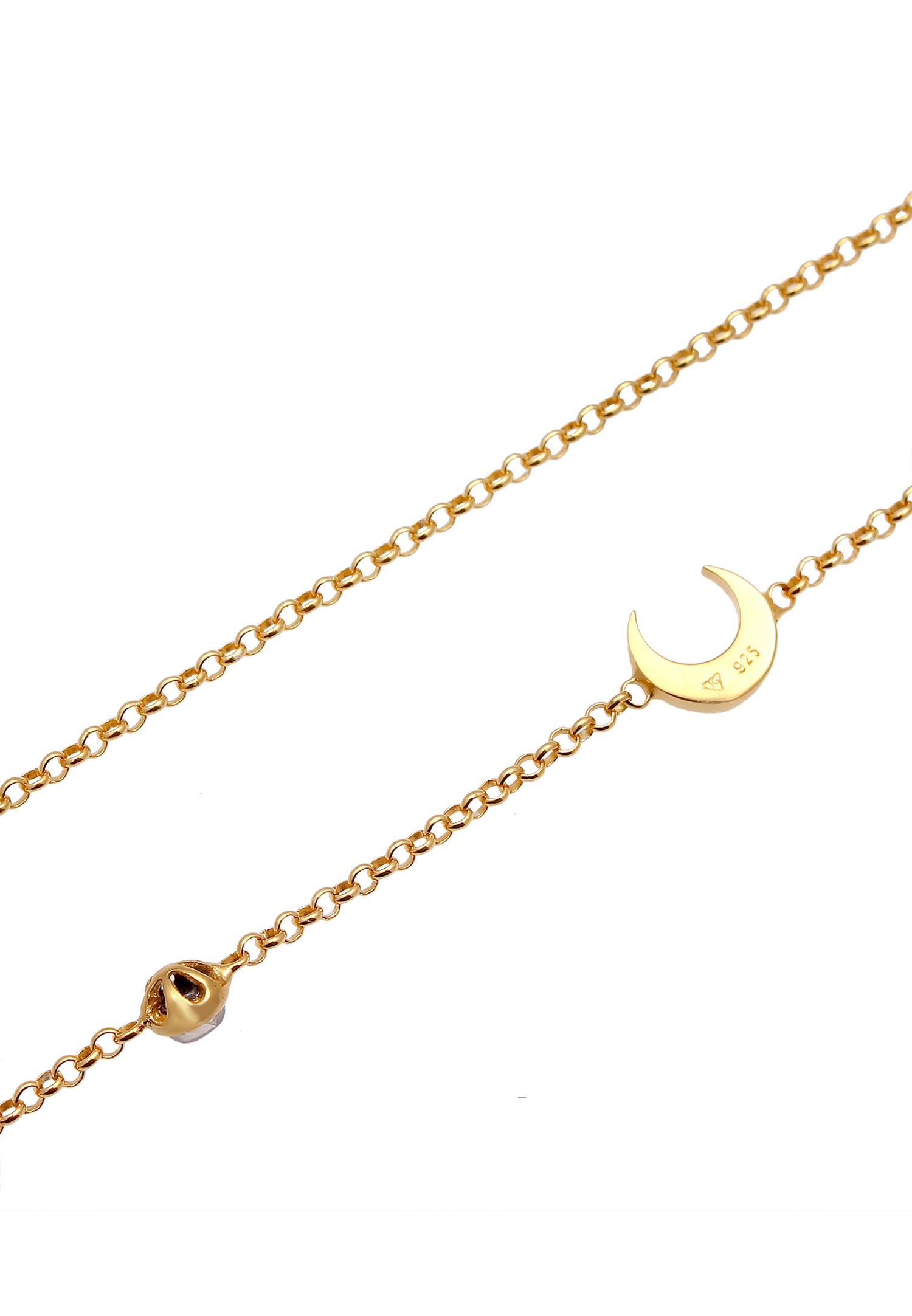 Elli Femmes Filigrane Basique Minimaliste avec Pierre de Lune en Argent Sterling 925
