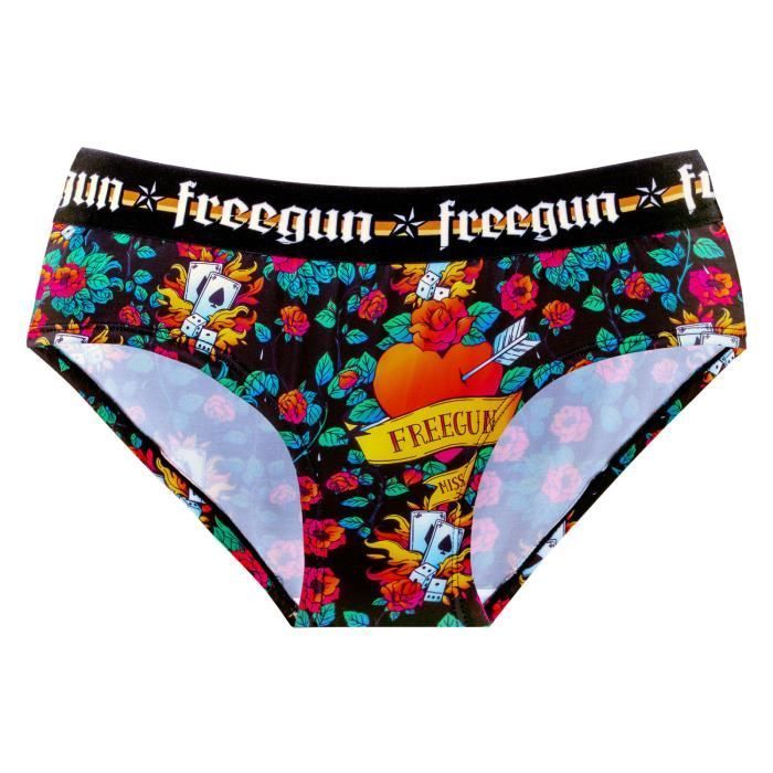 Bóxers para niña - FREEGUN - Paquete de 3 - Estampado rockero - Cómodos - Transpirables - Elásticos