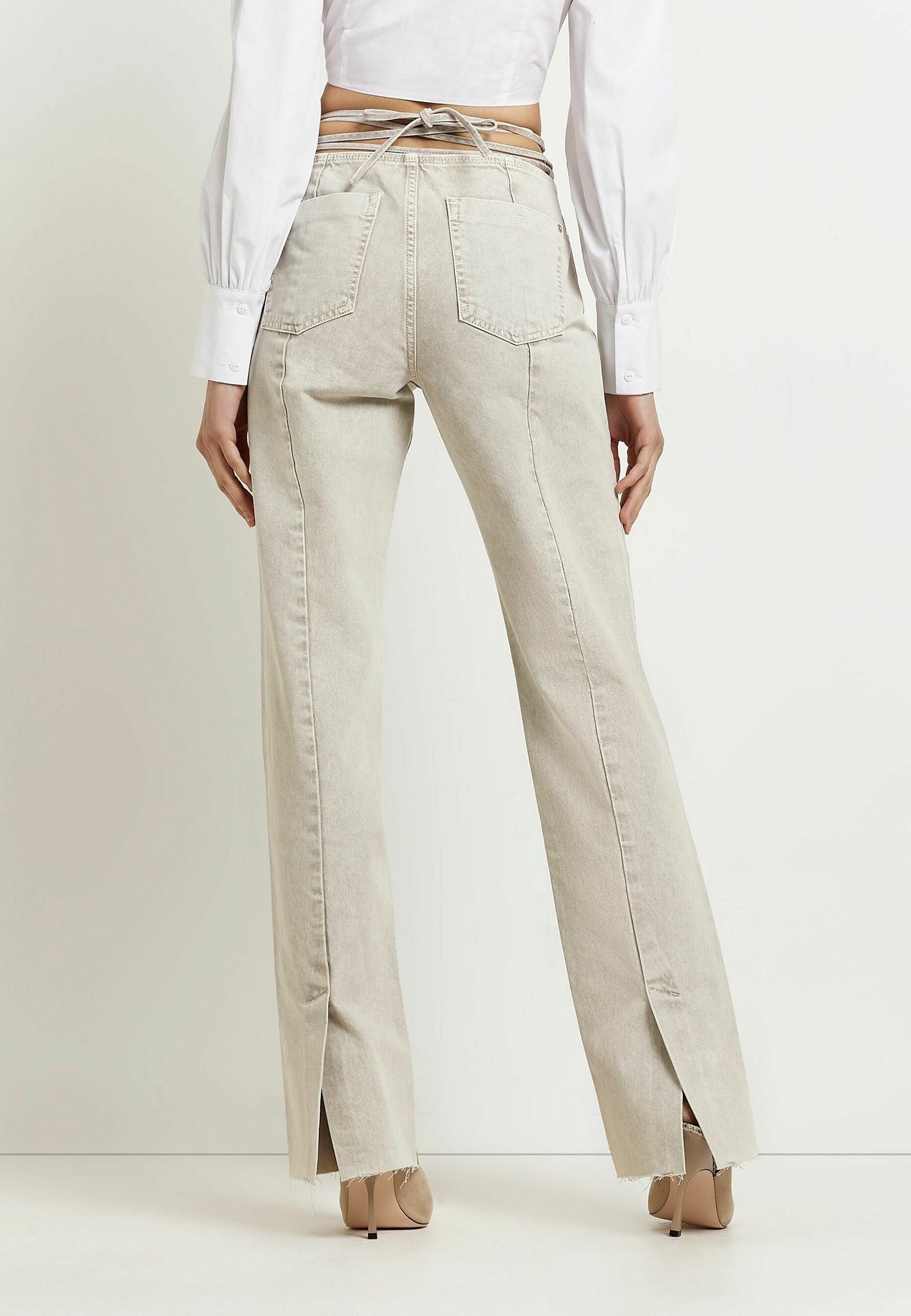 Jeans a gamba dritta River Island - grigi