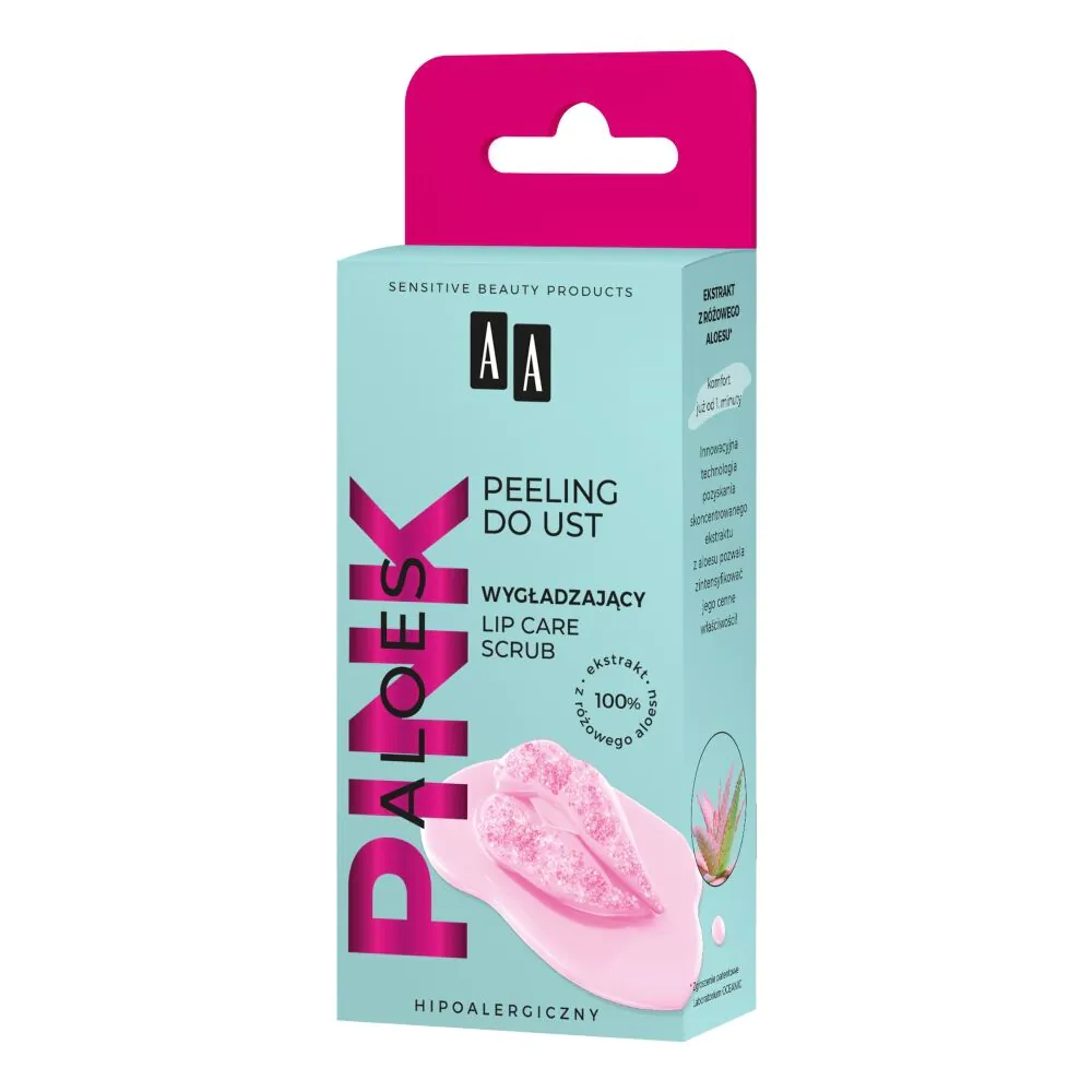 AA Aloes Pink Wygładzający Peeling do ust