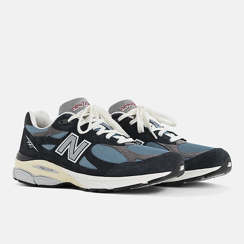 Męskie buty MADE in USA 990v3 - NB Navy z efektem Spring Tide