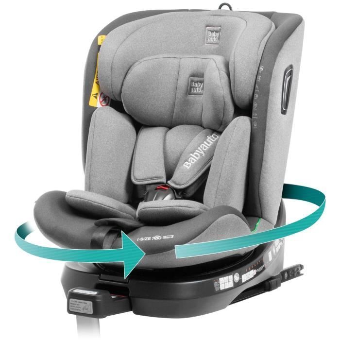 Cadeira auto - BABYAUTO - AITANA CINZA ANTRACITE - Do nascimento aos 12 anos - 0-36 kg - I-Size - ISOFIX - Giro de 360° - ECE R129