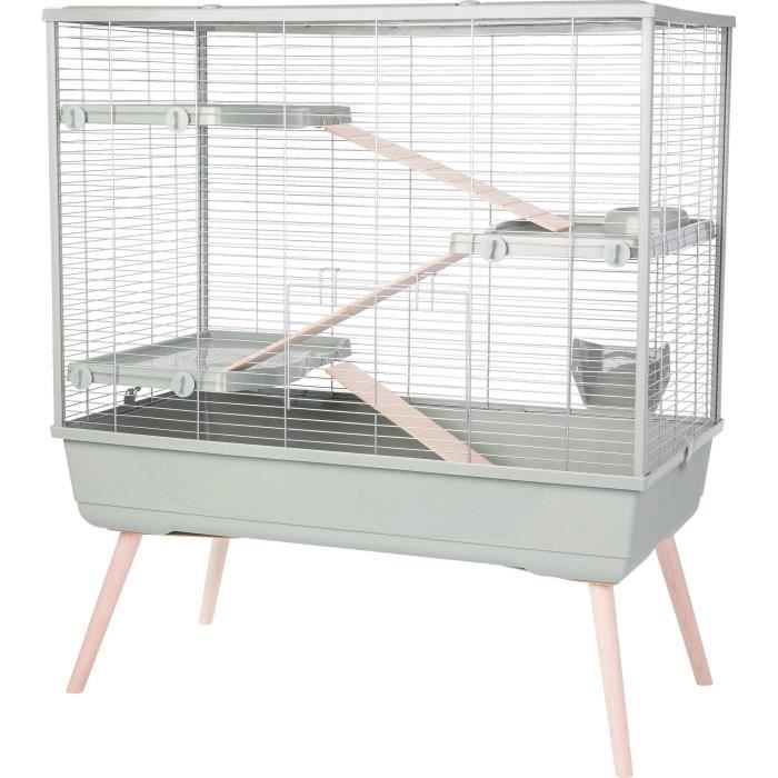 ZOLUX Neolife förhöjd gnagarbur - 3 nivåer för kaniner - 99 x 54 x 114 cm - Grön