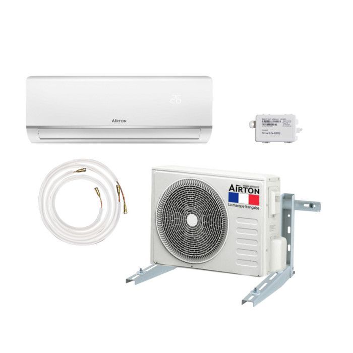Condizionatore d'aria reversibile AIRTON - Installazione fai da te - 5270W - Readyclim 4M - WIFI - Montaggio a parete - 409732LFWSM
