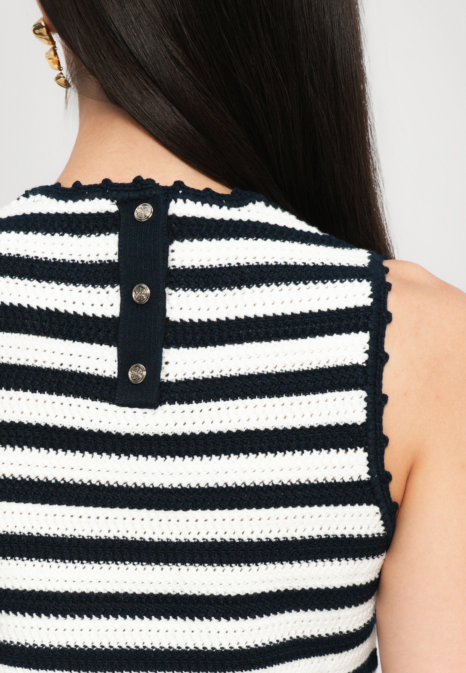 Maje MIRTES - Top - wit/marineblauw