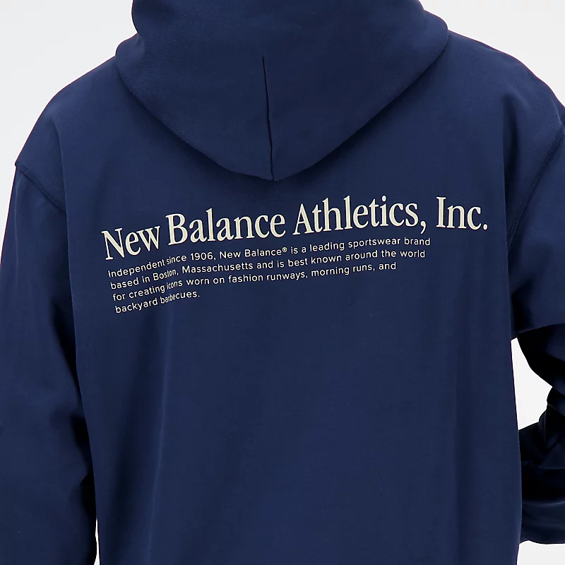 Moletom com Capuz Bordado Masculino Athletics - NB Azul Marinho