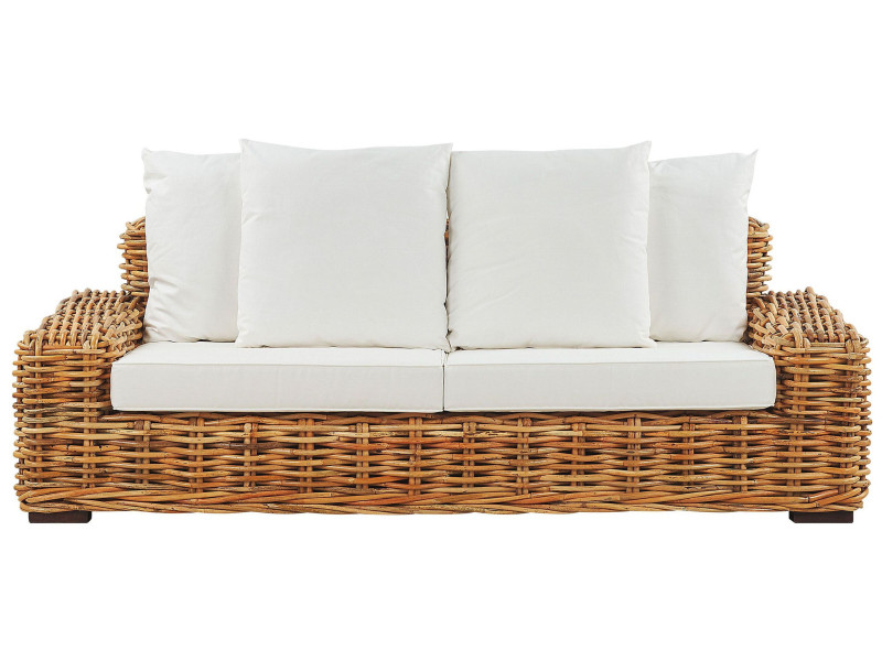 Ogrodowa sofa rattanowa z poduszkami