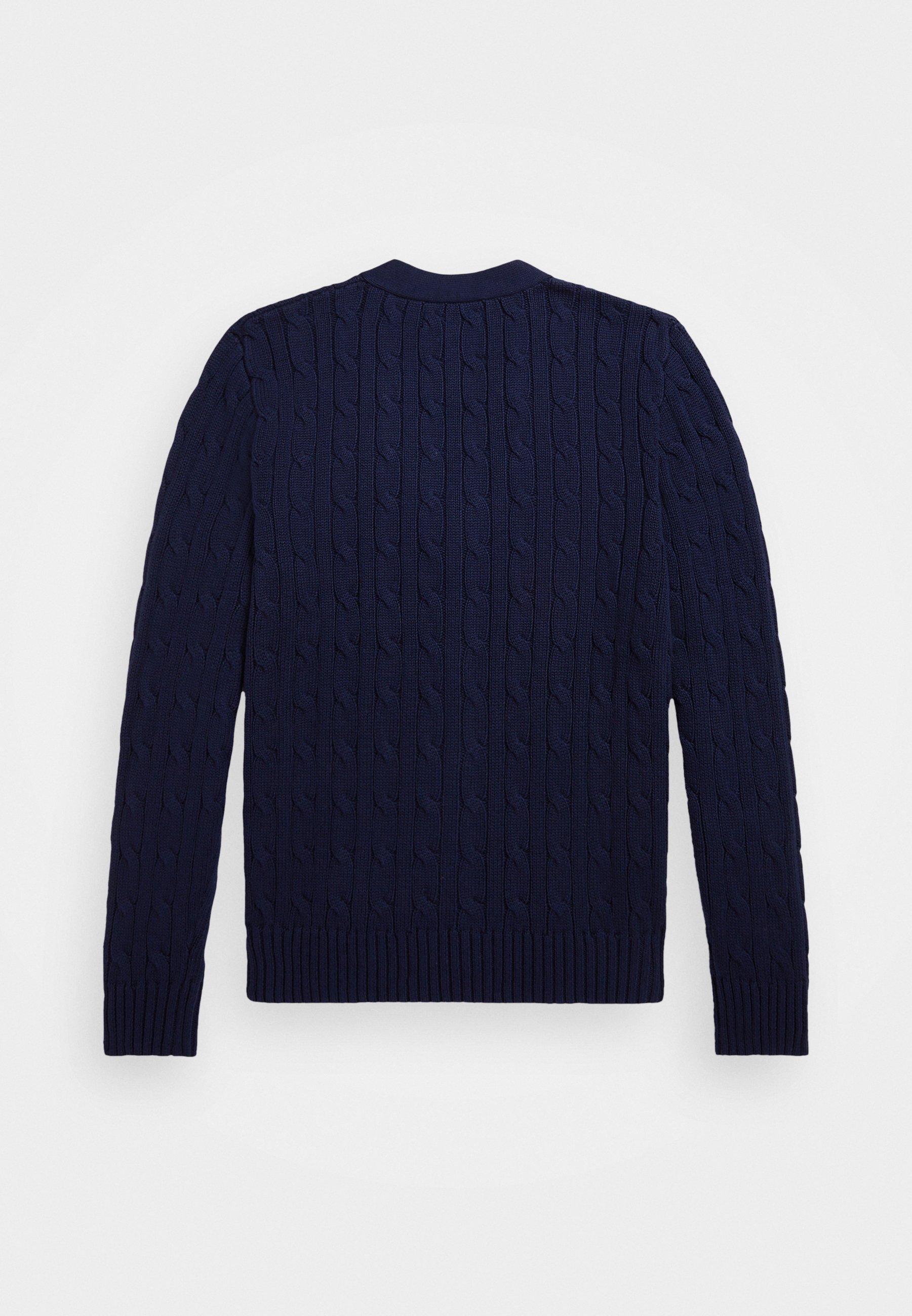 Gilet Polo Ralph Lauren en coton à maille torsadée et col en V - Bleu marine