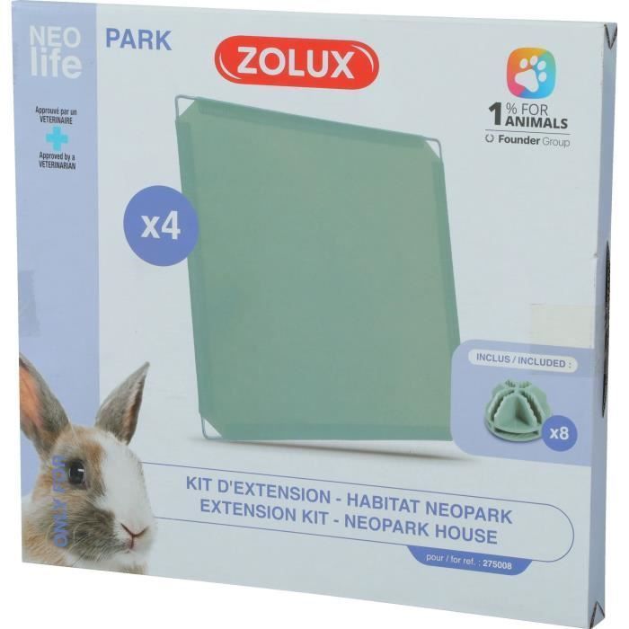 Utvidelsessett for modulært kabinett - ZOLUX - Neo Park - Rabbit - 4 solide paneler