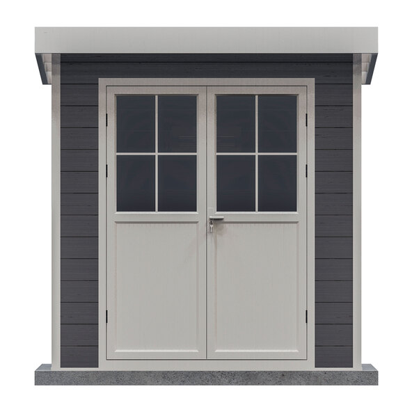 WPC garden shed with flat roof