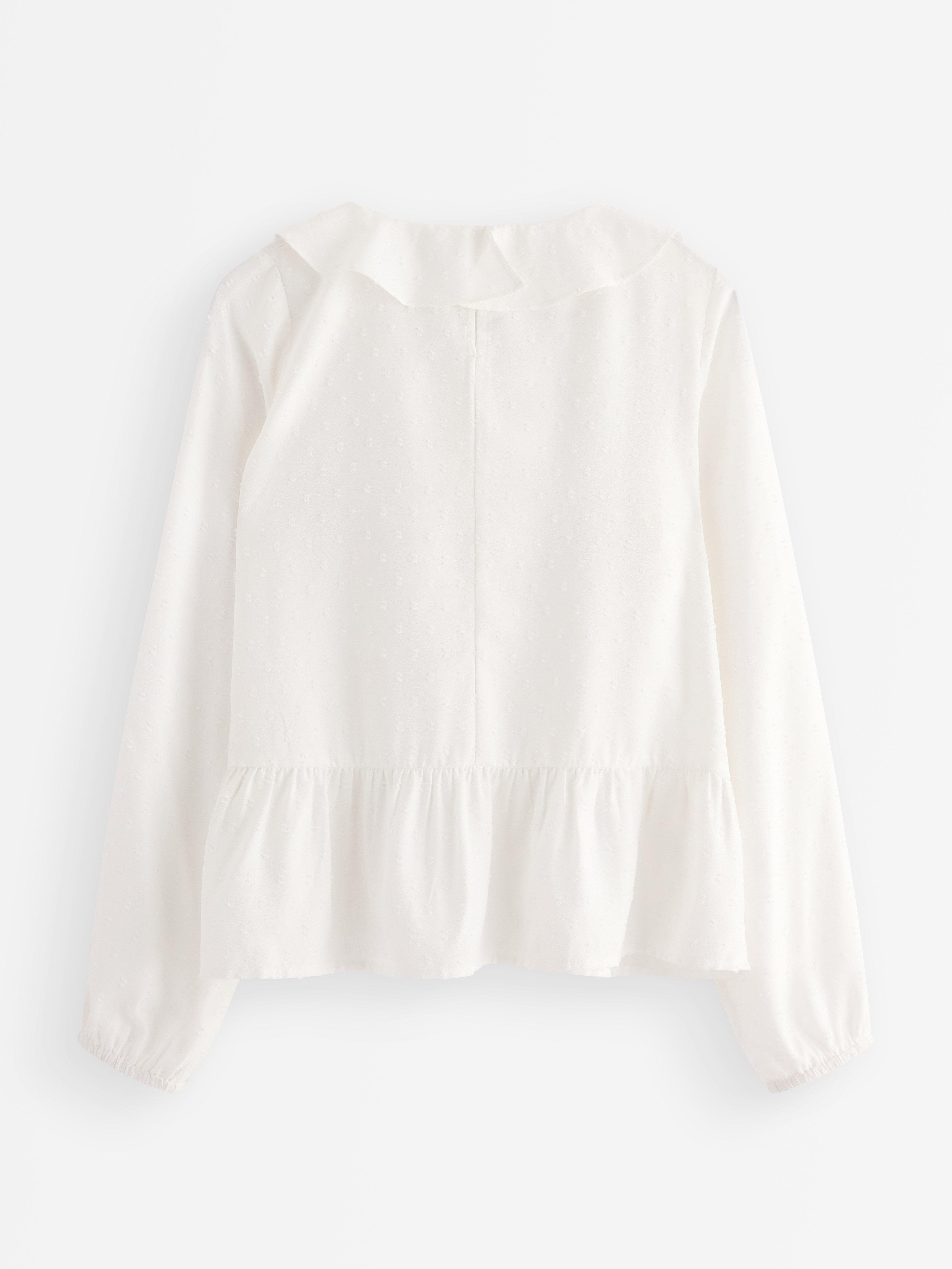 Blusa de manga larga color blanco roto