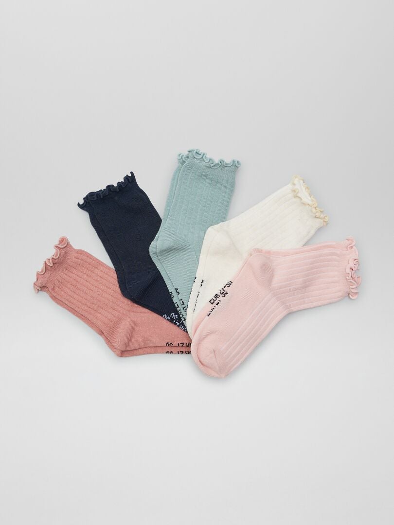 Juego de 5 pares de calcetines - ROSA