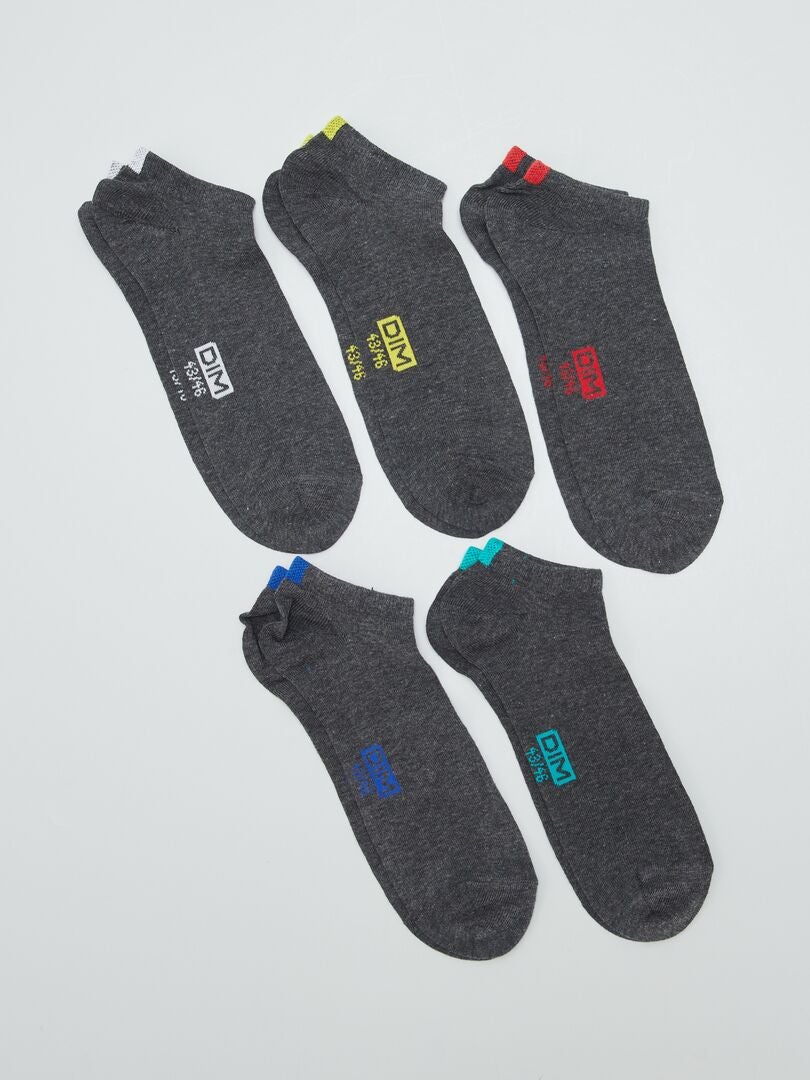 5 pares de meias 'DIM' - CINZA
