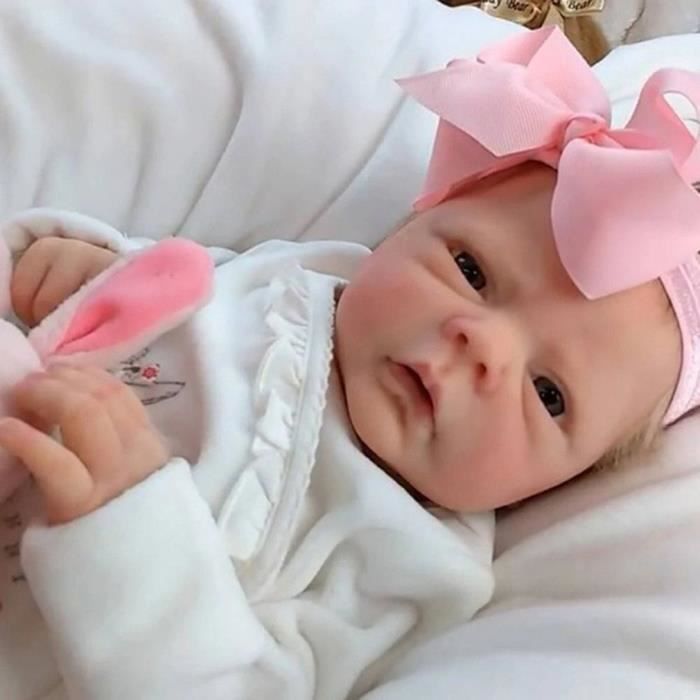 Muñeca Reborn - Talla N - 49 cm - Suave - Realista - Ojos cerrados