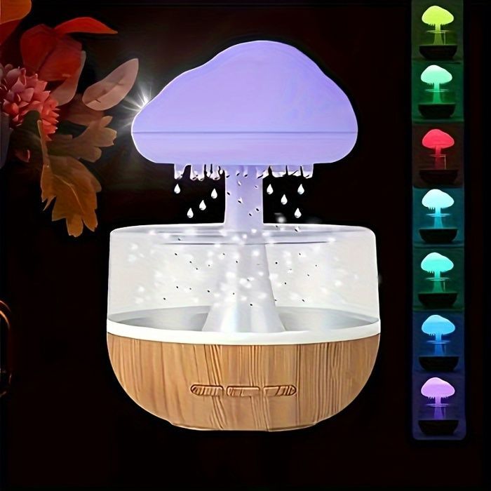 Humidificador - SIN MARCA - Moderno - Alimentación USB - Brillo ajustable - Madera y plástico