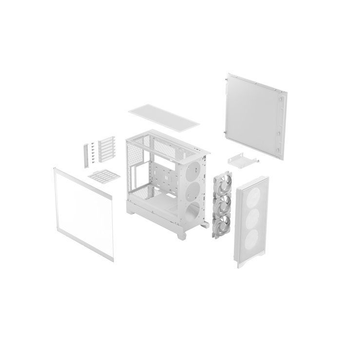 Boitier PC - FRACTAL DESIGN - FD-C-POA2A-04 - Pop 2 Air TG RGB - Format ATX - 3 ventilateurs à pales profilées - Blanc