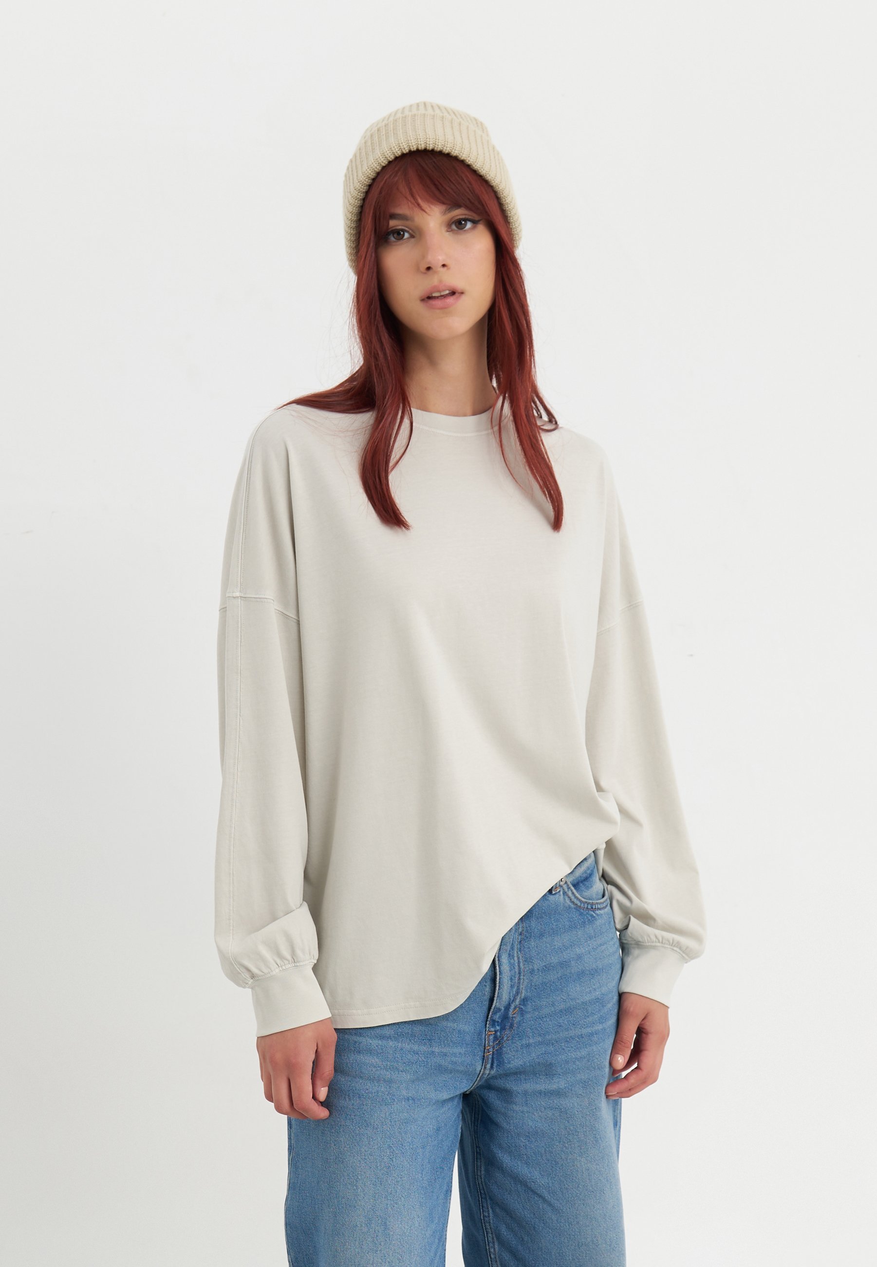 Even&Odd top met lange mouwen - grijs