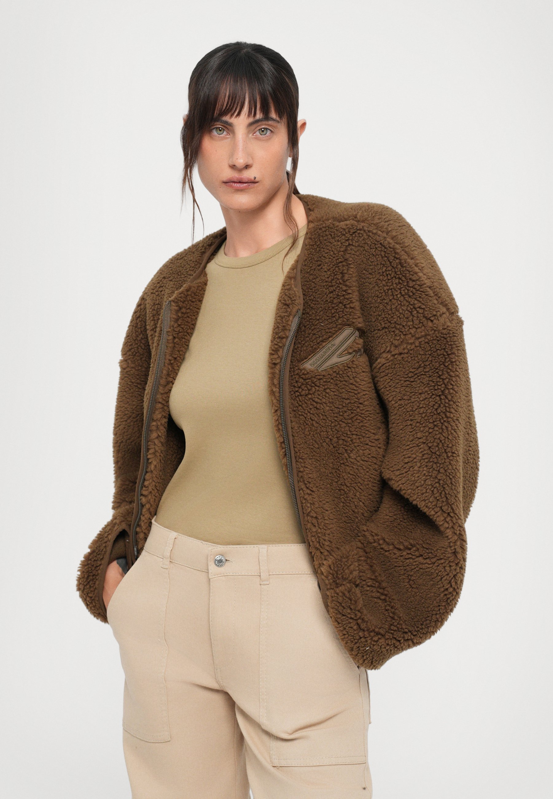 DSQUARED2 ICON LOOSE KABAN - Veste polaire - boue