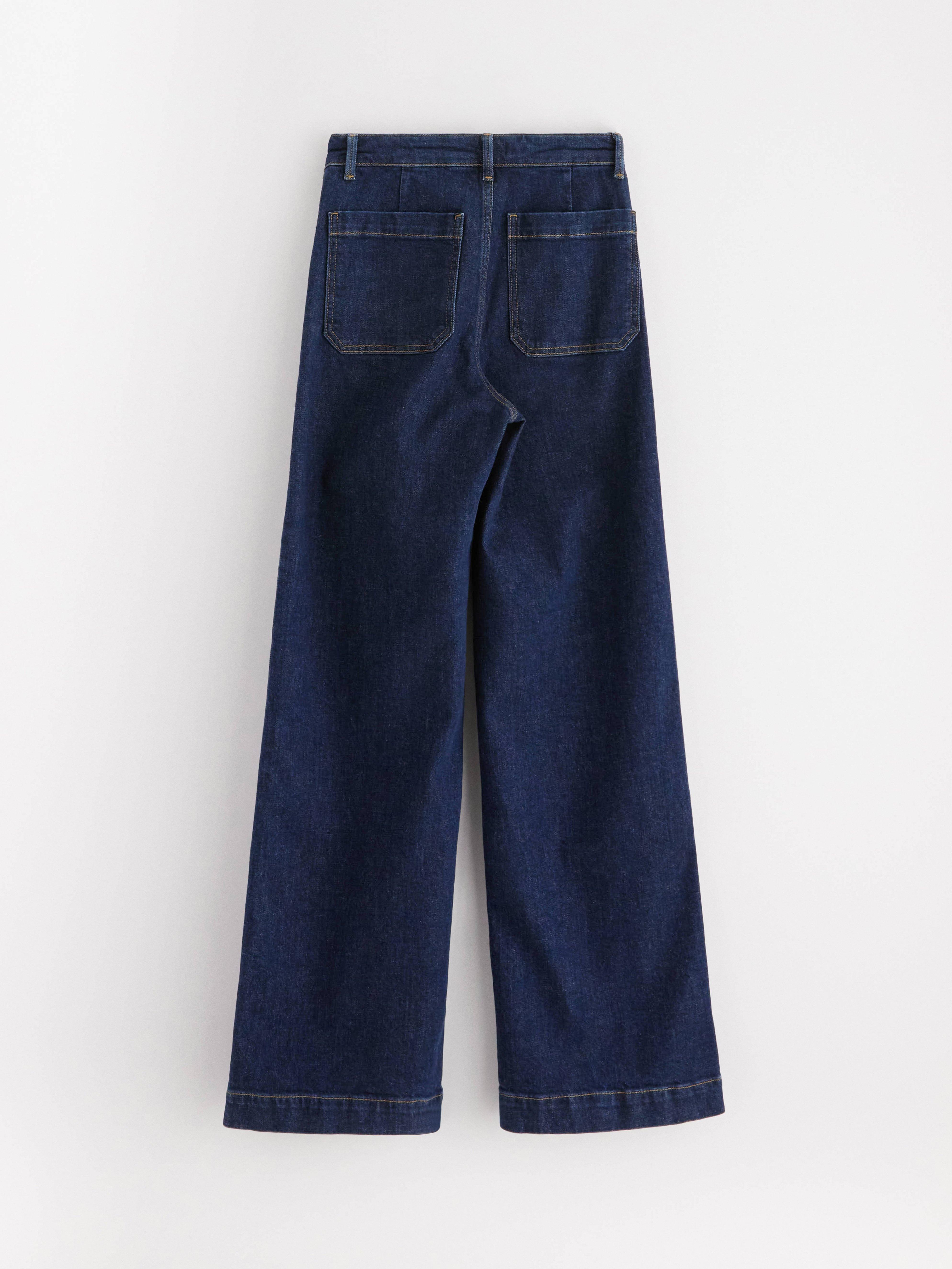 VIDE jeans med lett stretch i mørk denim