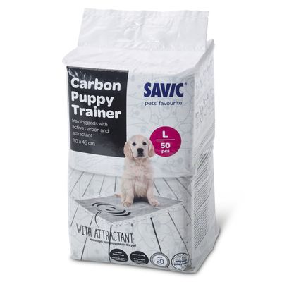 Tappetini assorbenti Savic per l'addestramento dei cuccioli con carbone attivo