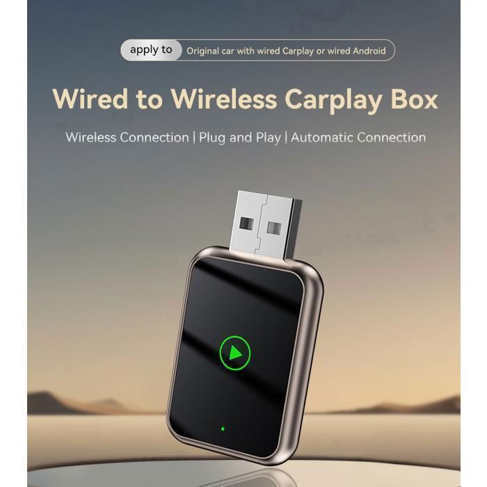 CarPlay Adapter / Car Radio / Car Audio - Wireless - Bluetooth 5.3 - USB Type-C - Plug and Play