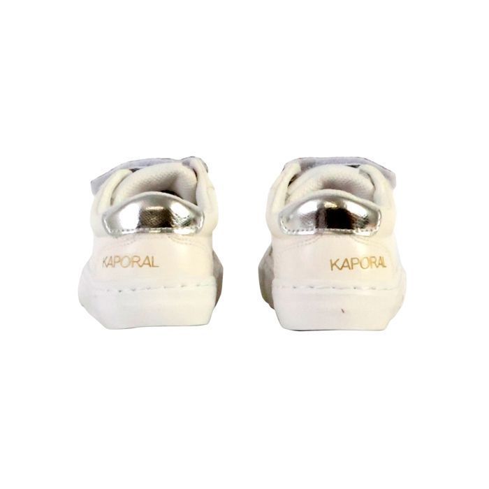 Zapatillas bajas - KAPORAL - Infantiles - Niñas - Blancas - Velcro con purpurina multicolor