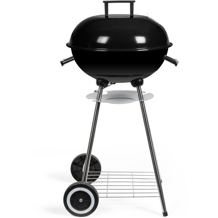 Charcoal barbecue - LIVOO - DOC172N - Cooking surface Ø 41 cm - Chrome-plated steel grill - Enamelled steel bowl and lid