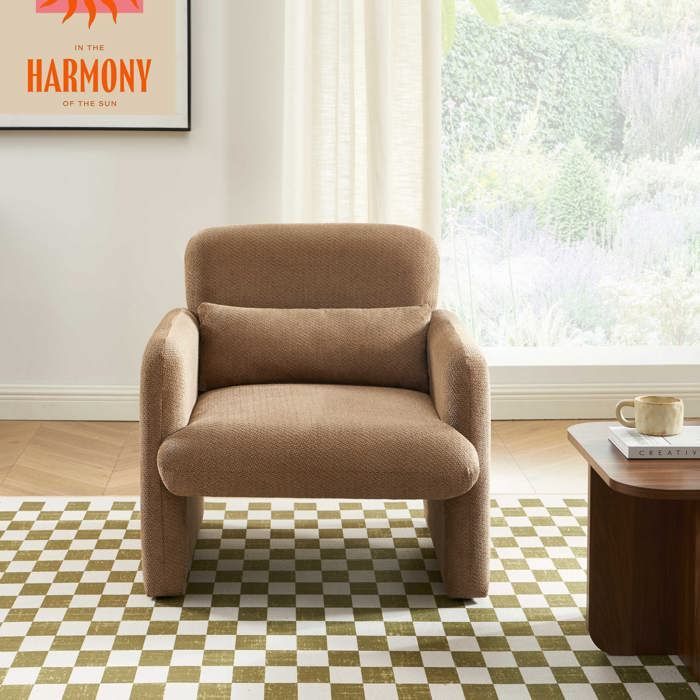 Sillón OMA en tela marrón