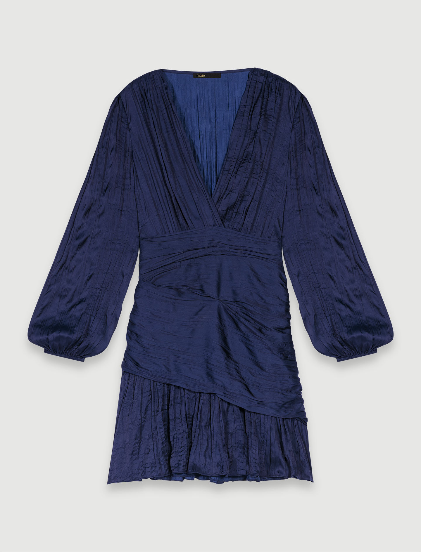 Rochie scurtă drapată - Bleumarin
