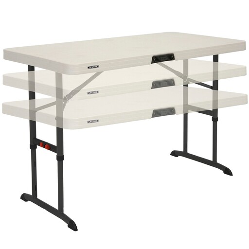 Livstidshøjdejusterbart klapbord 122 x 61 x 61-86 cm